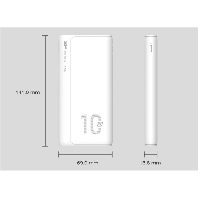 Image secondaire de Silicon Power QP15 Lithium Polymère (LiPo) 10000 mAh Blanc