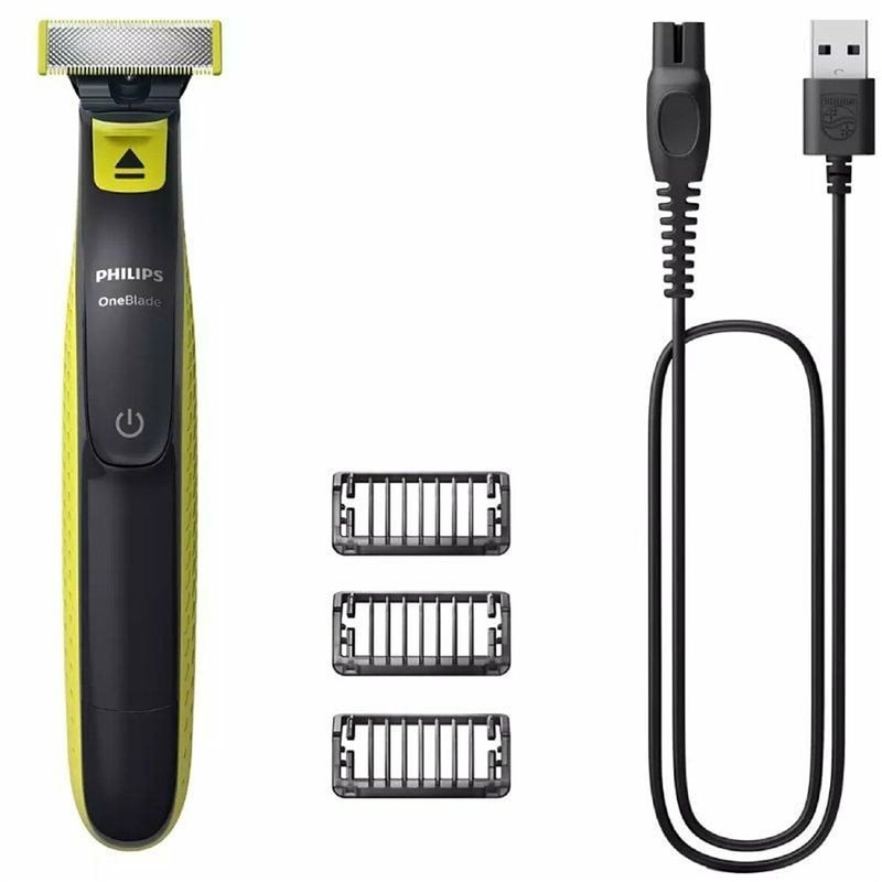 Philips Norelco OneBlade QP2724/10 rasoir pour homme Rasoir à grille Tondeuse Gris, Citron vert