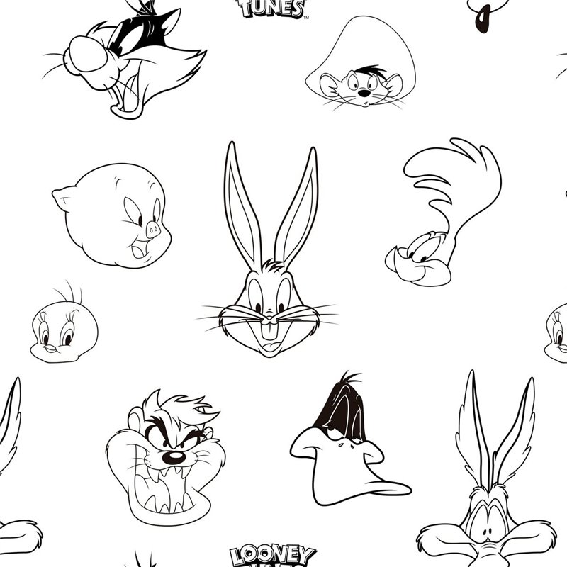 Image secondaire de Housse de couette pour berceau Looney Tunes Looney B&W 100 x 120 cm