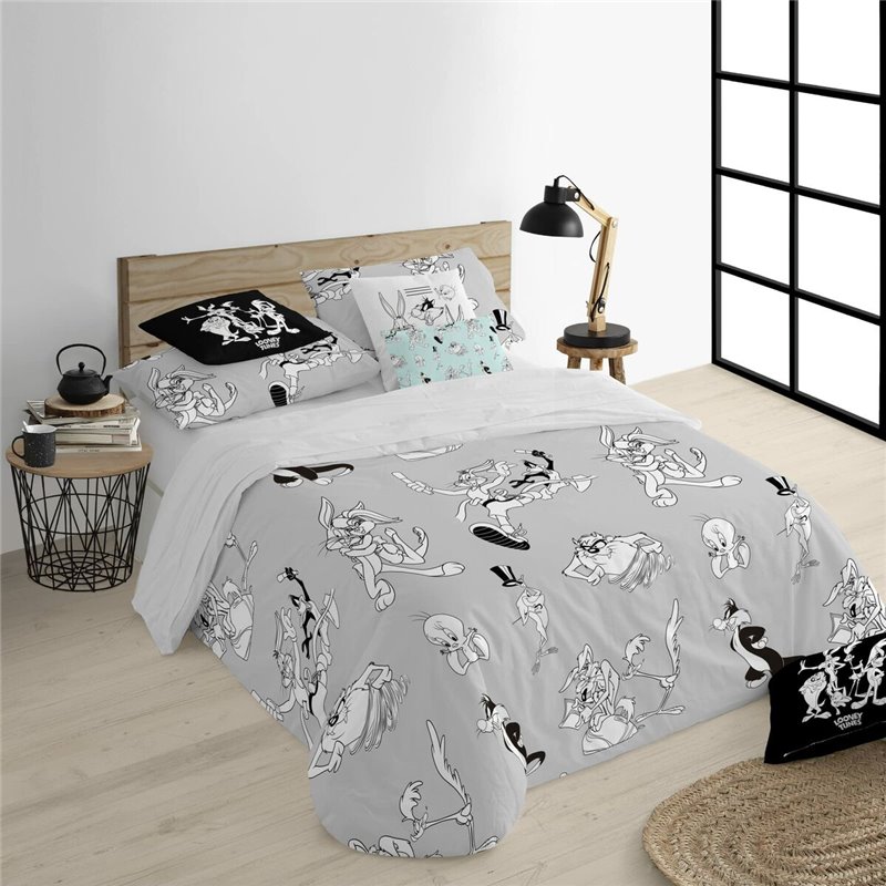 Image secondaire de Housse de Couette Looney Tunes Looney BN Blanc black 175 Fils 220 x 220 cm