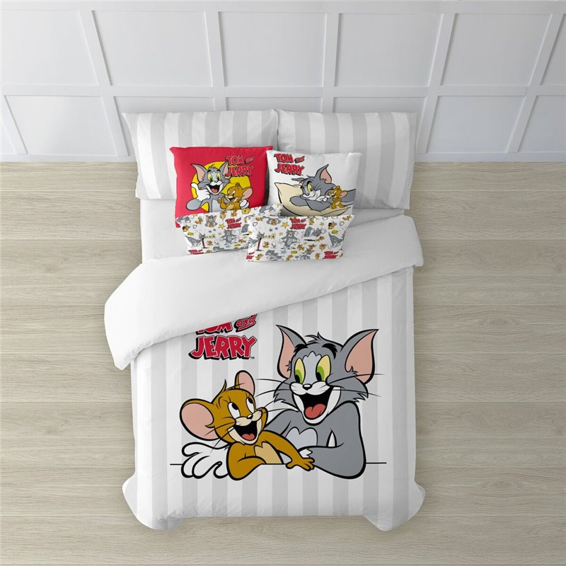 Housse de Couette Tom & Jerry Tom & Jerry Basic Multicouleur 175 Fils 140 x 200 cm