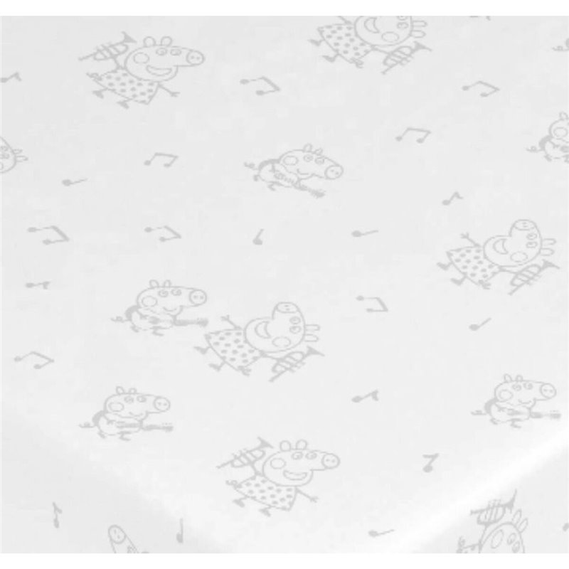 Image secondaire de Drap housse Peppa Pig Blanc Gris 60 x 120 cm 100 % coton