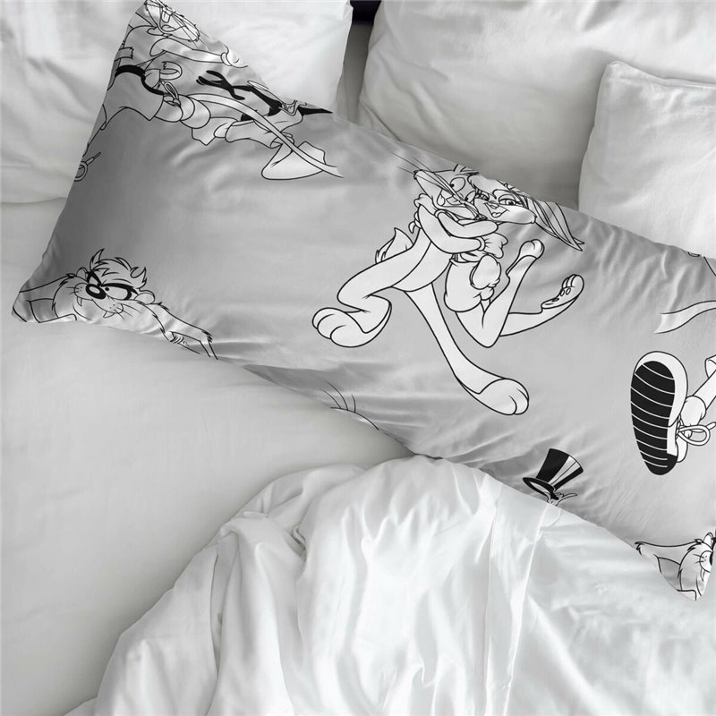 Image secondaire de Taie d'oreiller Looney Tunes Blanc Noir Multicouleur 175 Fils 50x80cm 50 x 80 cm 100 % coton