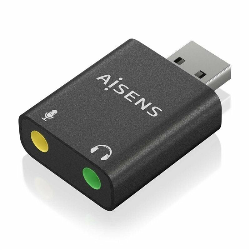 Aisens A106-0768 changeur de genre de câble USB-A 2x 3.5 mm Noir