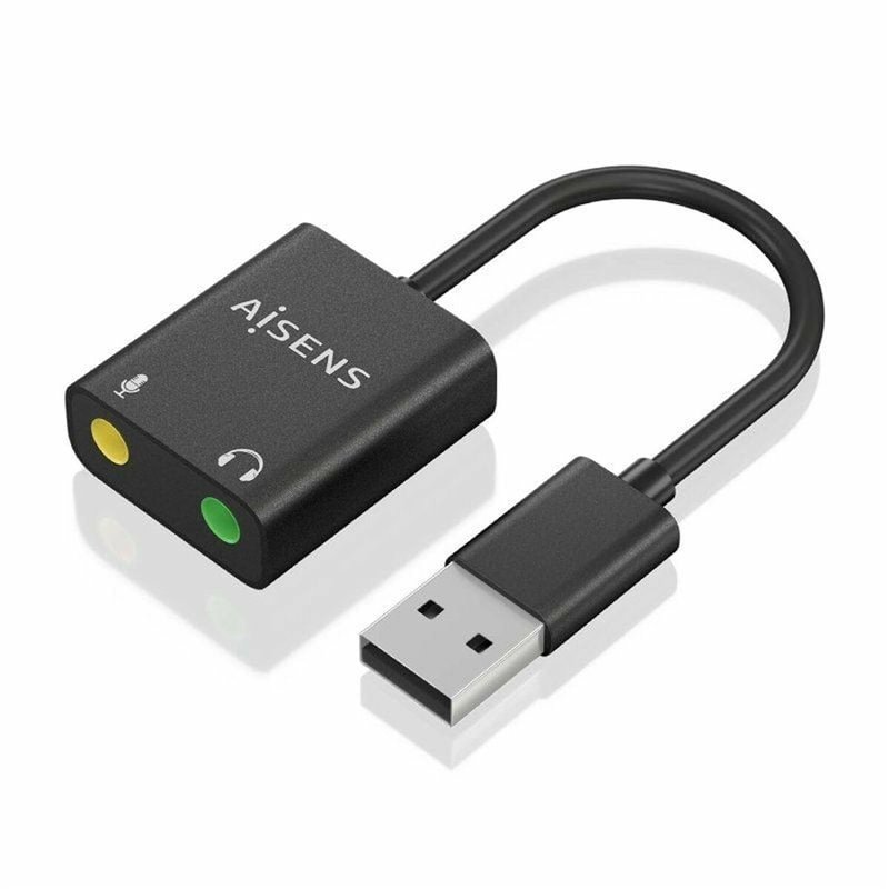 Aisens A106-0769 changeur de genre de câble USB-A 2x 3.5 mm Noir