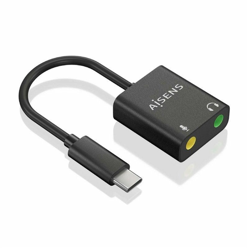 Image secondaire de Aisens A109-0767 changeur de genre de câble USB-C 2x 3.5 mm Noir