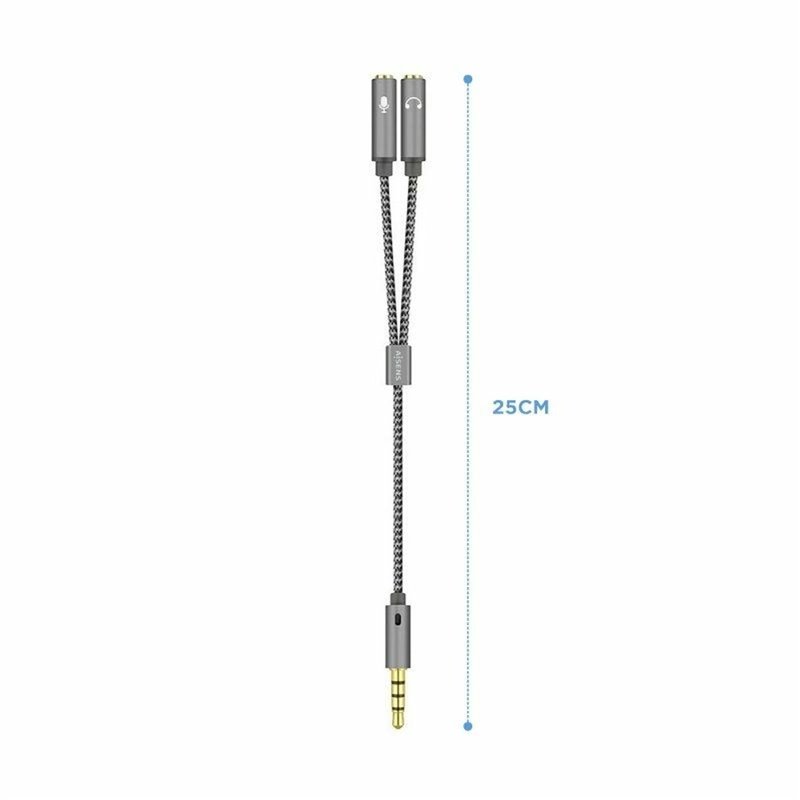 Image secondaire de Aisens A128-0415 câble audio 0,25 m 3,5mm 2 x 3.5mm Gris