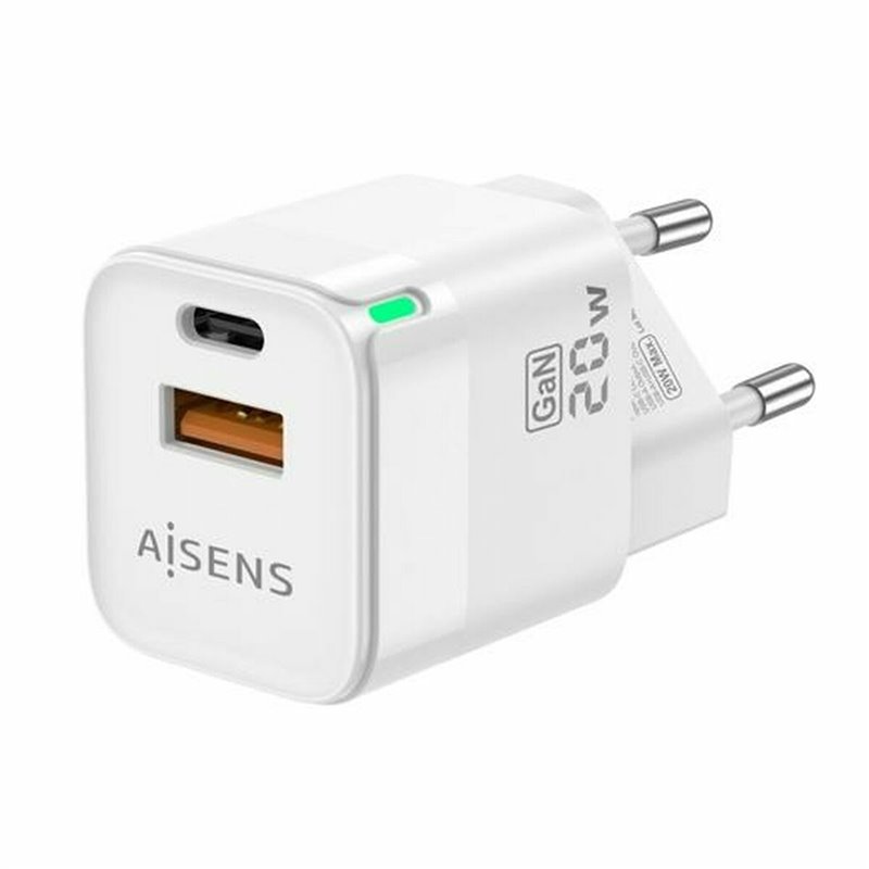 Aisens ASCH-20W2P002-W chargeur d'appareils mobiles Universel Blanc Secteur Charge rapide Intérieure