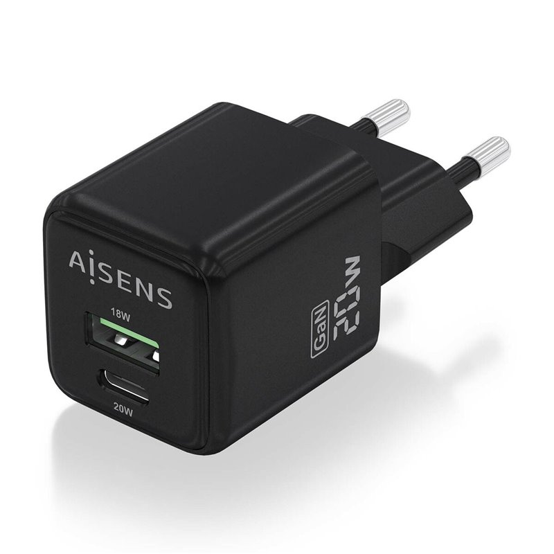 Image secondaire de Aisens ASCH-20W2P011-BK chargeur d'appareils mobiles Universel Noir Secteur Charge rapide Intérieure