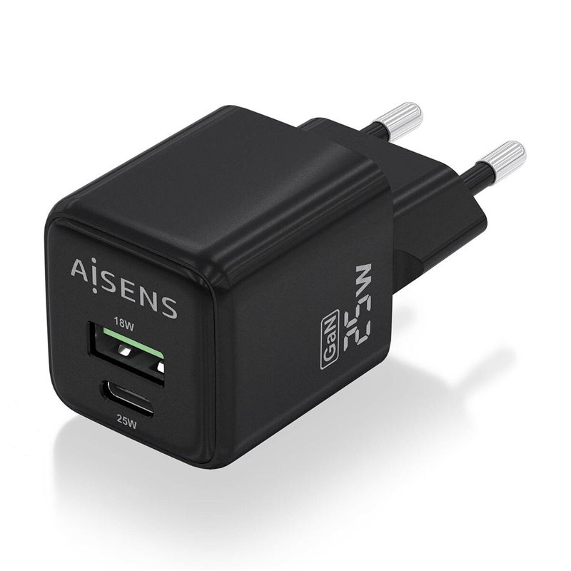 Image secondaire de Aisens ASCH-25W2P015-BK chargeur d'appareils mobiles Universel Noir Secteur Charge rapide Intérieure