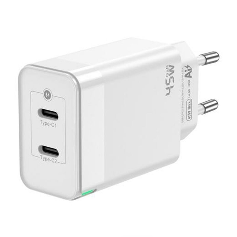 Aisens ASCH-45W2P005-W chargeur d'appareils mobiles Universel Blanc Secteur Charge rapide Intérieure