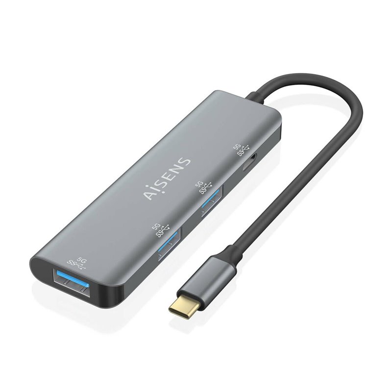 Aisens A109-0762 hub & concentrateur USB 3.2 Gen 1 (3.1 Gen 1) Type-C 5000 Mbit/s Gris