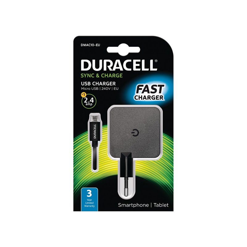 Duracell DMAC10-EU chargeur d'appareils mobiles Universel Noir Secteur Intérieure