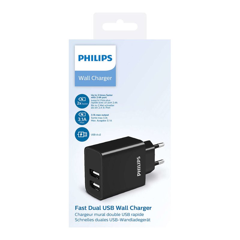 Image secondaire de Philips DLP2610/12 chargeur d'appareils mobiles GPS, Smartphone, Tablette Noir Secteur Charge rapide Intérieure