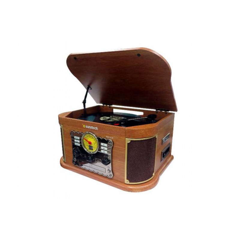 Image secondaire de Tourne-Disques Sunstech PXRC52CDWD Marron Bois