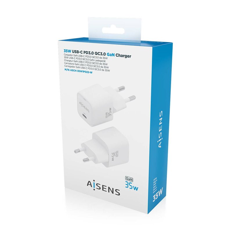 Aisens ASCH-35W1P022-W chargeur d'appareils mobiles Universel Blanc Secteur Charge rapide Intérieure