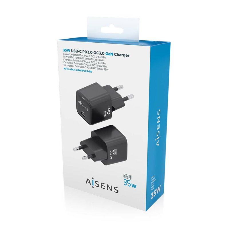 Aisens ASCH-35W1P023-BK chargeur d'appareils mobiles Universel Noir Secteur Charge rapide Intérieure