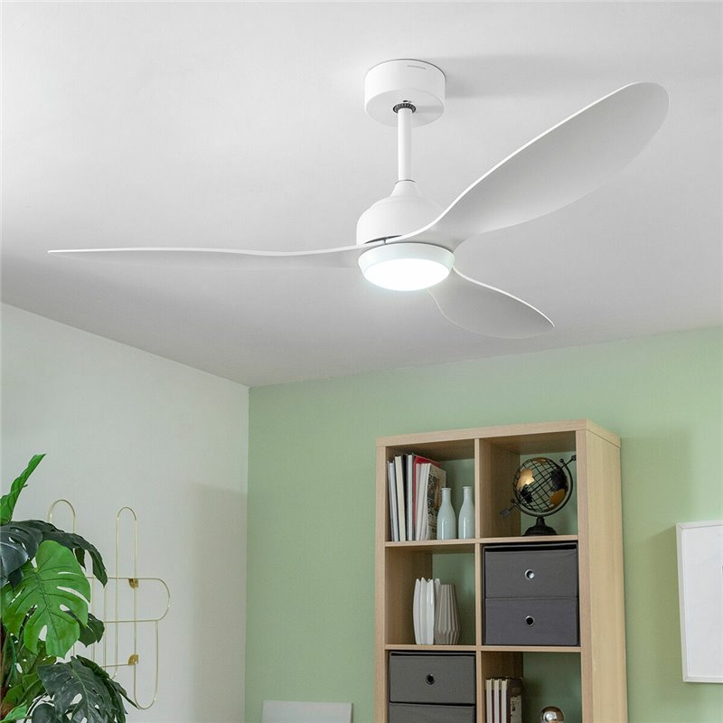 Ventilateur de Plafond avec Lumière LED et 3 Pales ABS Flaled InnovaGoods Blanc 36 W 52