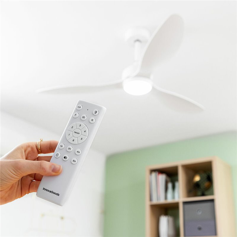 Image secondaire de Ventilateur de Plafond avec Lumière LED et 3 Pales ABS Flaled InnovaGoods Blanc 36 W 52