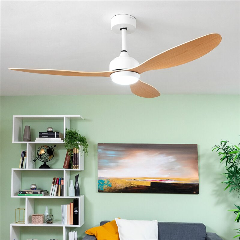 Ventilateur de Plafond avec Lumière LED et 3 Pales ABS Wuled InnovaGoods Bois 36 W 52