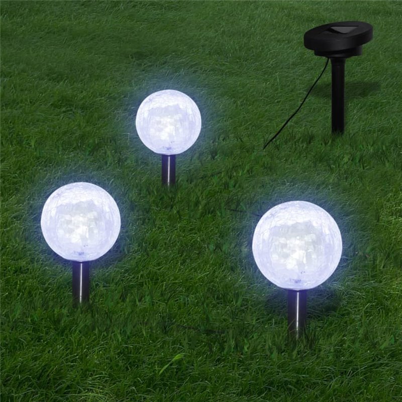 VidaXL Lampes de jardin LED solaires 3 pcs avec piquet de sol