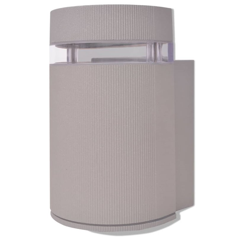 Image secondaire de VidaXL Applique murale extérieure demi-cylindrique Aluminium Gris