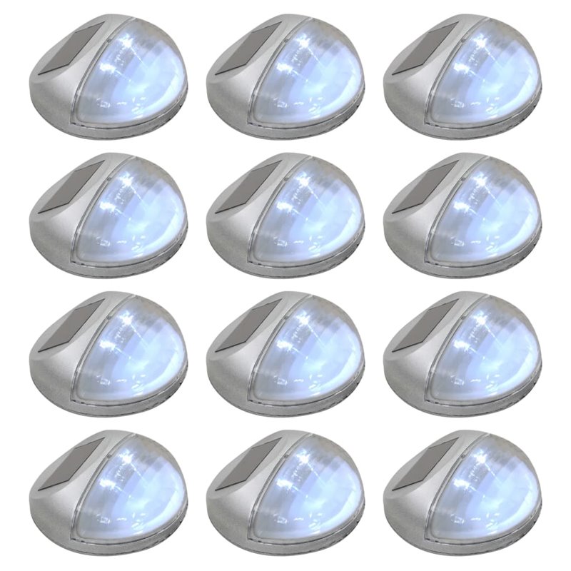 VidaXL Lampe solaire murale à LED d'extérieur 12 pcs Rond Argenté