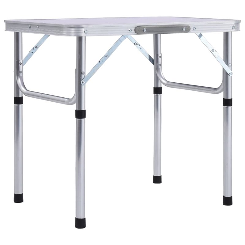 VidaXL Table pliable de camping Blanc Aluminium 60x45 cm