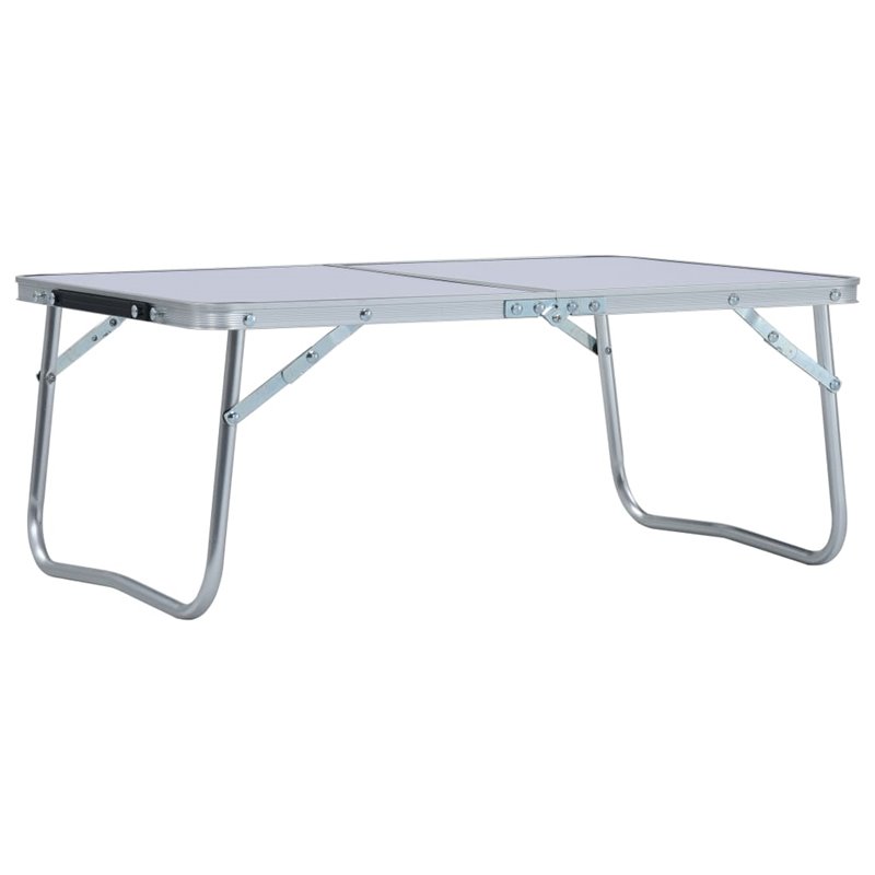 VidaXL Table pliable de camping Blanc Aluminium 60x40 cm