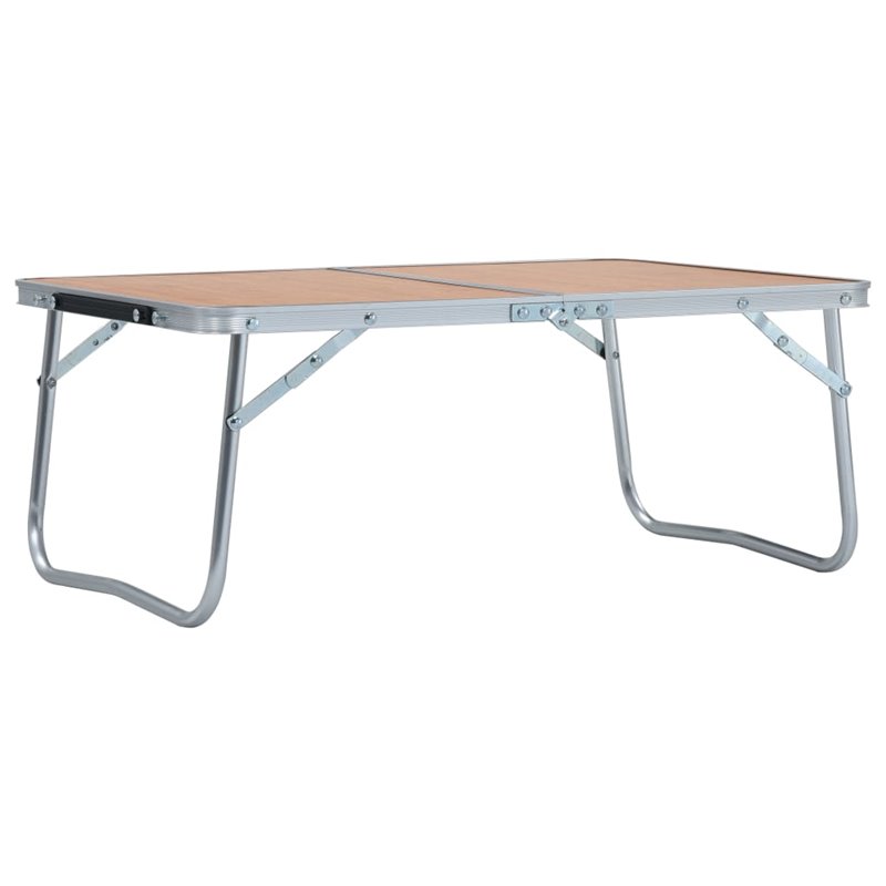 VidaXL Table pliable de camping Marron Aluminium 60x40 cm