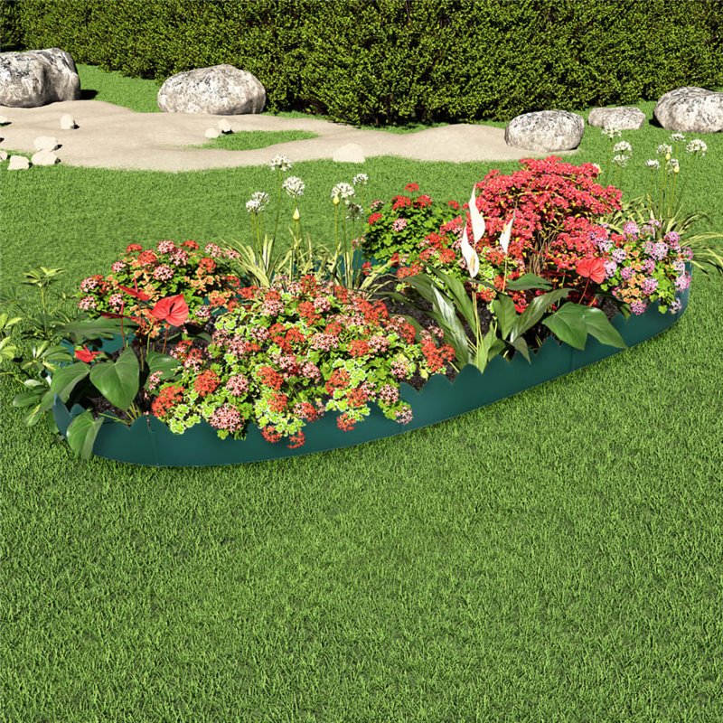 VidaXL Bordures de jardin 10 pcs Vert 65x15 cm PP