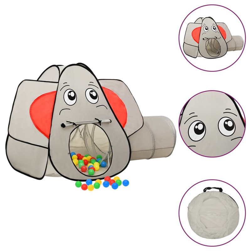 VidaXL Tente de jeu pour enfants Éléphant Gris 174x86x101 cm