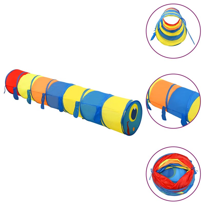 Image secondaire de VidaXL Tunnel de jeu pour enfants Multicolore 245 cm Polyester