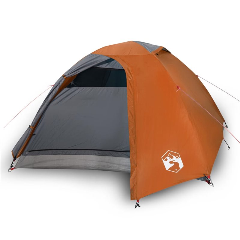 Image secondaire de VidaXL Tente de camping à dôme 4 personnes gris et orange imperméable