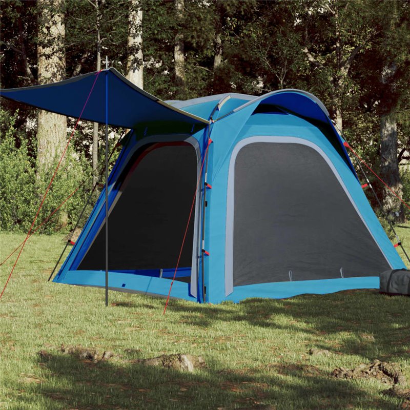 VidaXL Tente de camping 4 personnes bleu libération rapide imperméable