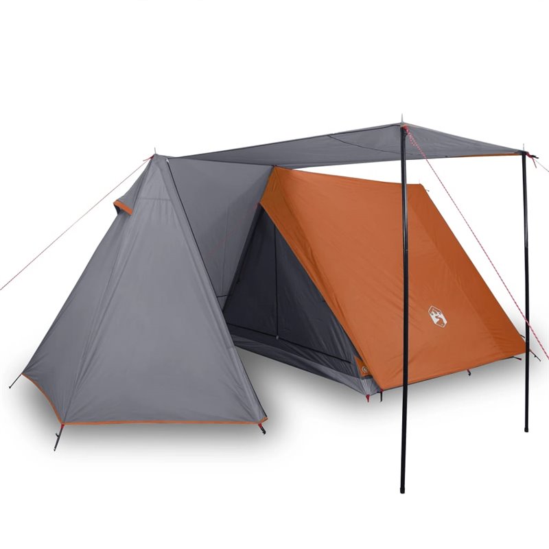 Image secondaire de VidaXL Tente de camping 3 personnes gris et orange imperméable