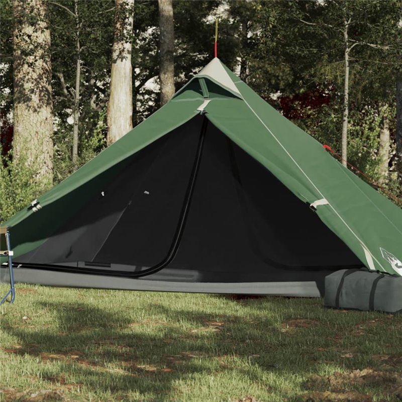 VidaXL Tente de camping tipi 1 personne vert imperméable