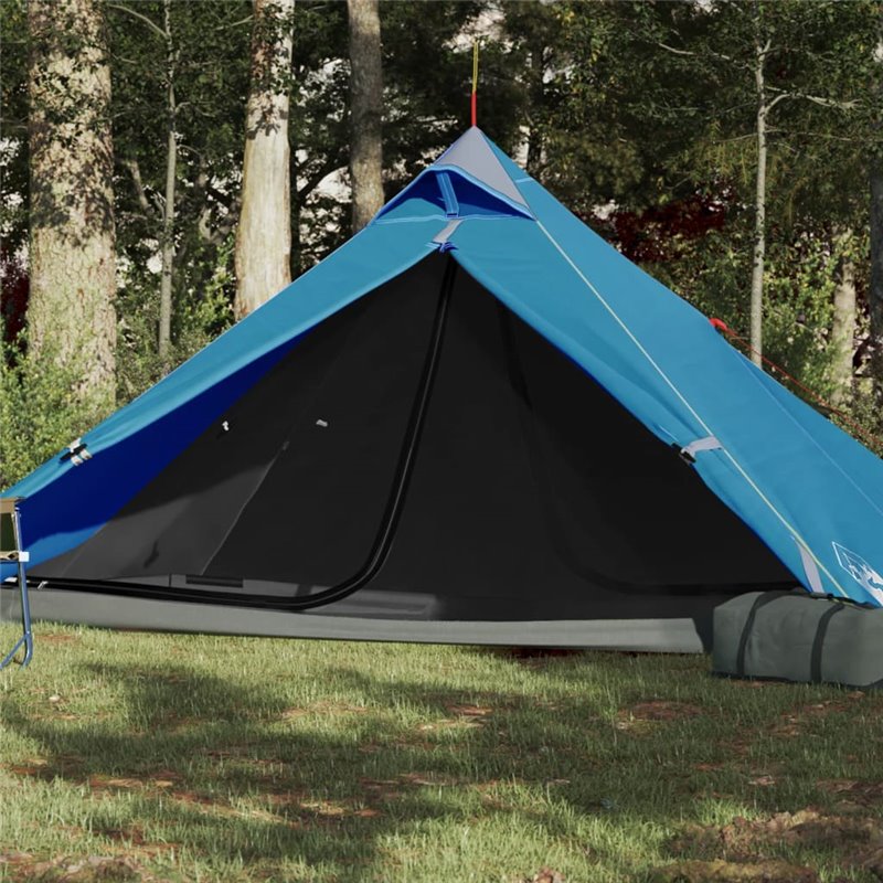 VidaXL Tente de camping tipi 1 personne bleu imperméable