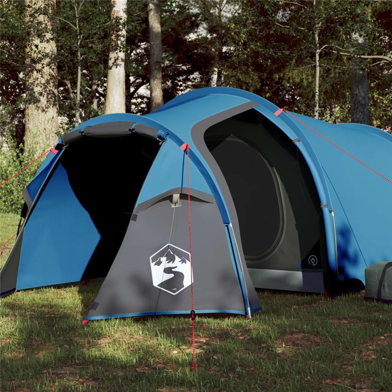 VidaXL Tente de camping tunnel 2 personnes bleu imperméable