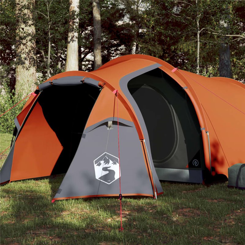 VidaXL Tente de camping tunnel 3 personnes orange imperméable