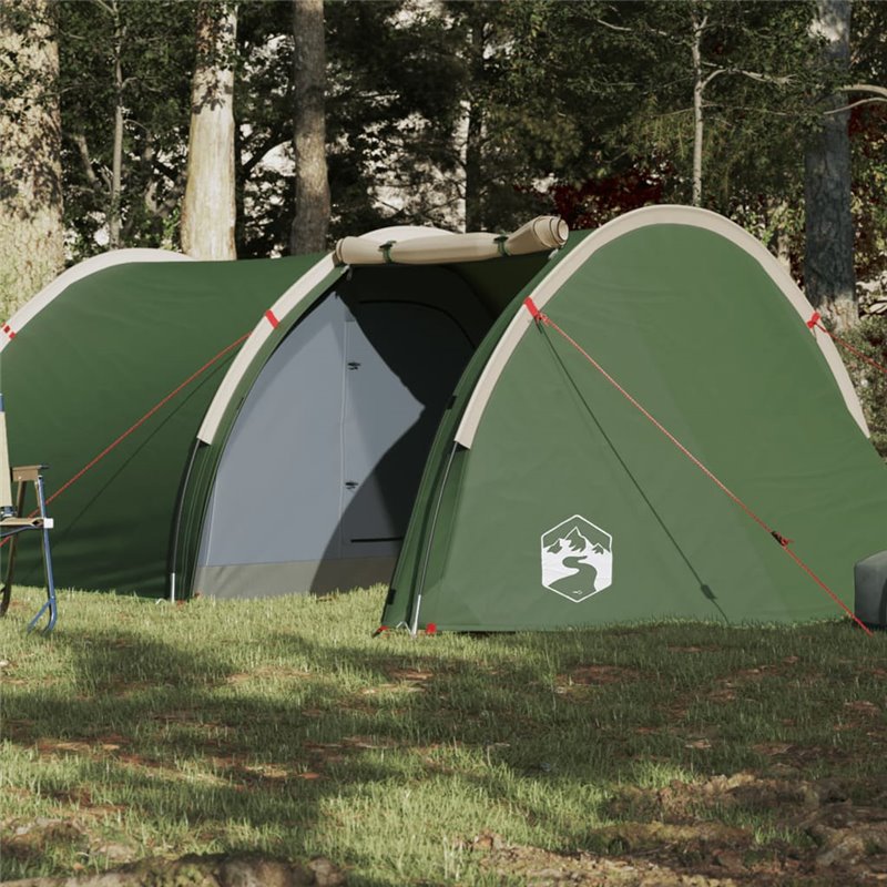 VidaXL Tente de camping tunnel 4 personnes vert imperméable