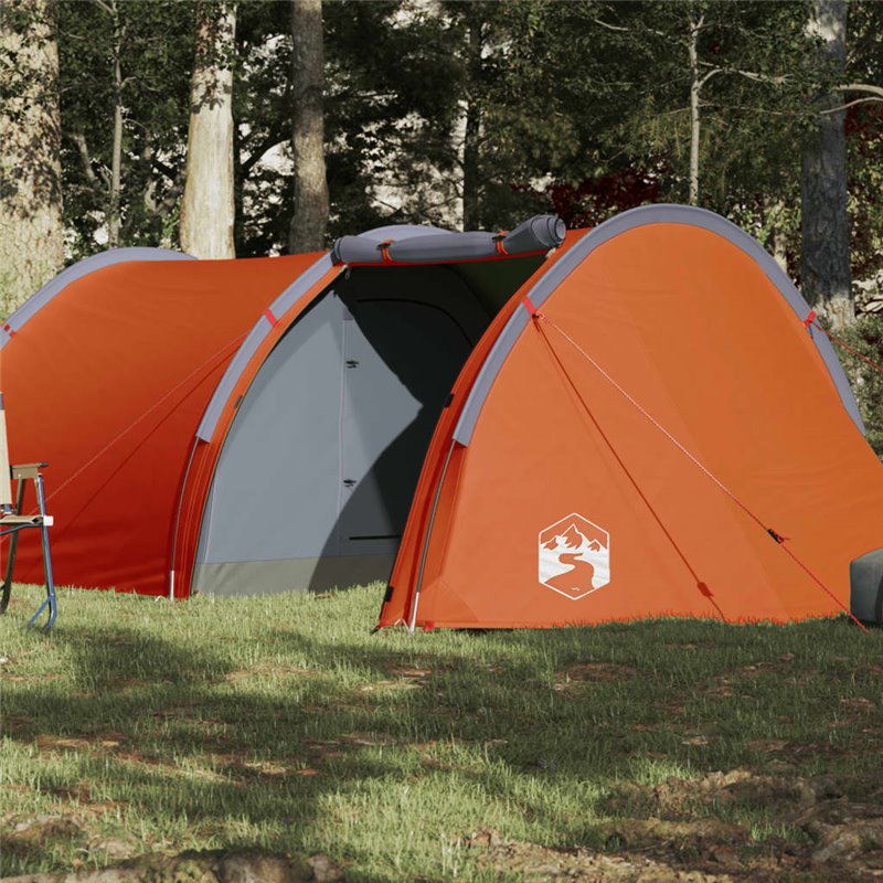 VidaXL Tente de camping tunnel 4 personnes orange imperméable