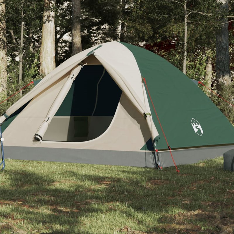 VidaXL Tente de camping à dôme 3 personne vert imperméable