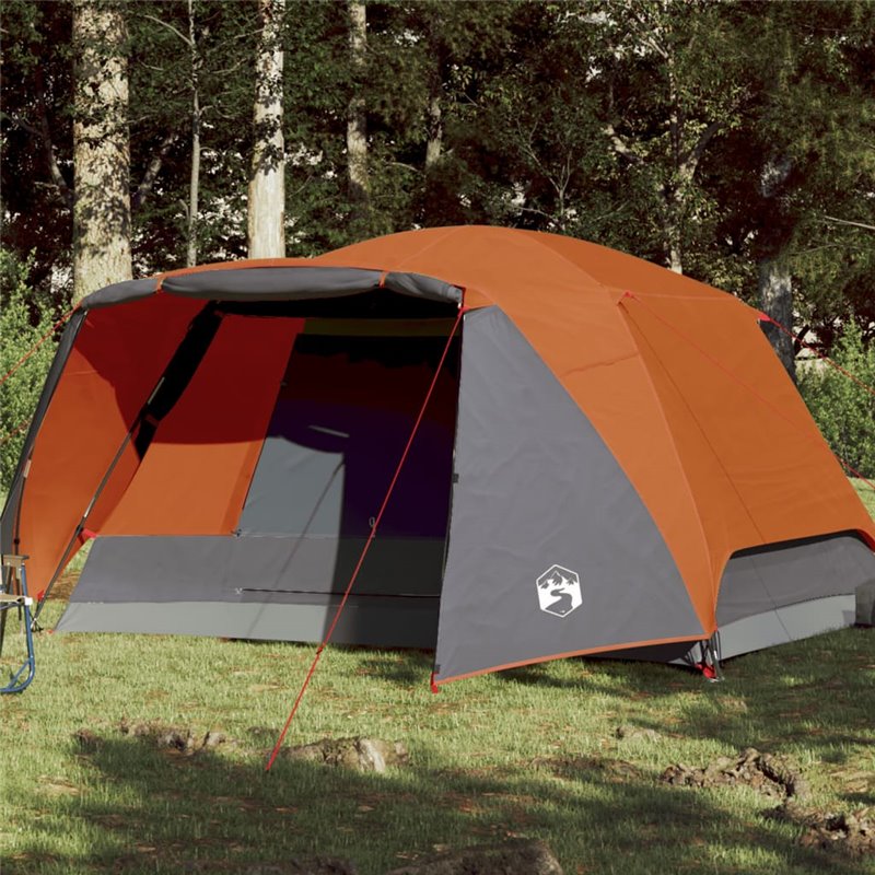 VidaXL Tente de camping avec porche 4 personnes orange imperméable