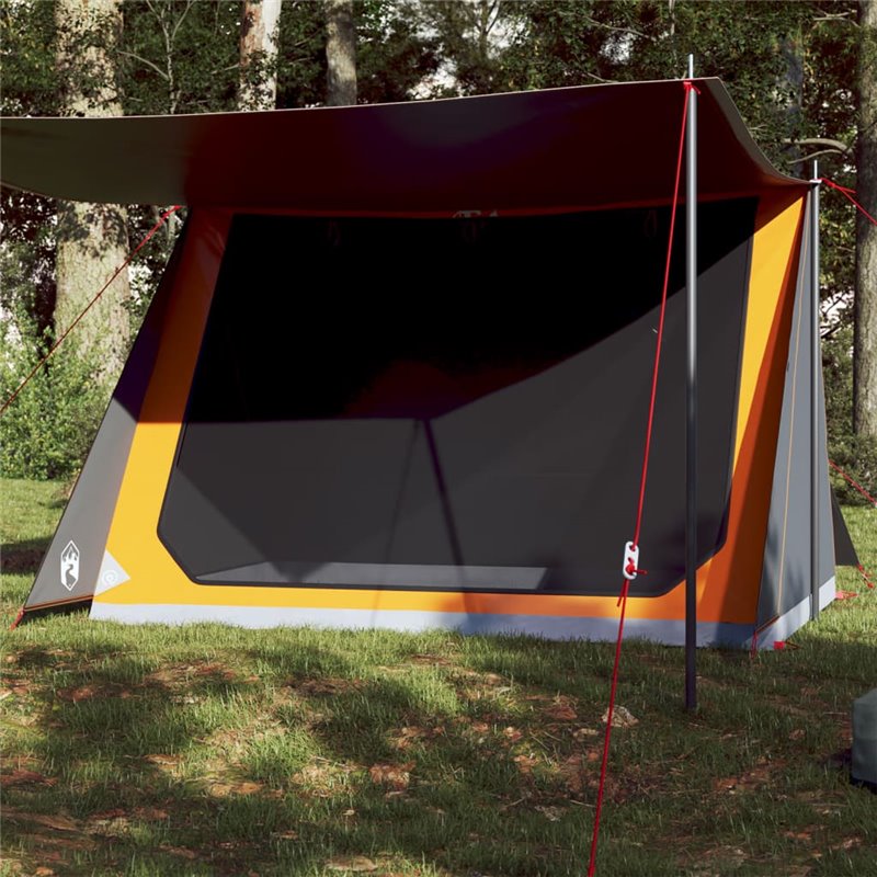 VidaXL Tente de camping 2 personnes gris et orange imperméable