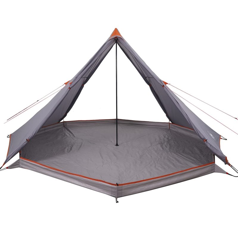 Image secondaire de VidaXL Tente familiale tipi 8 personnes gris et orange imperméable