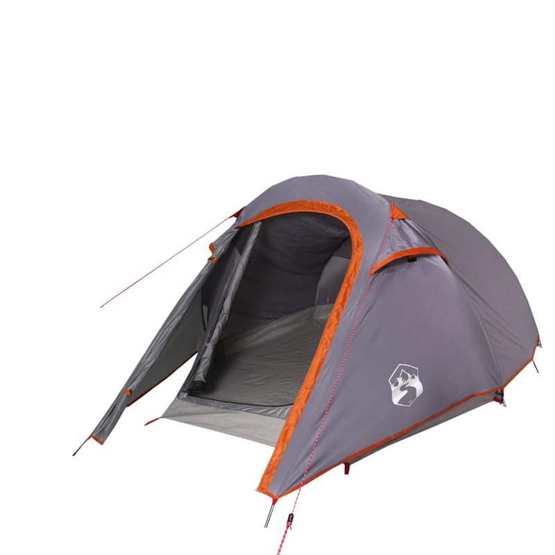 Image secondaire de VidaXL Tente de camping tunnel 3 personnes gris et orange imperméable