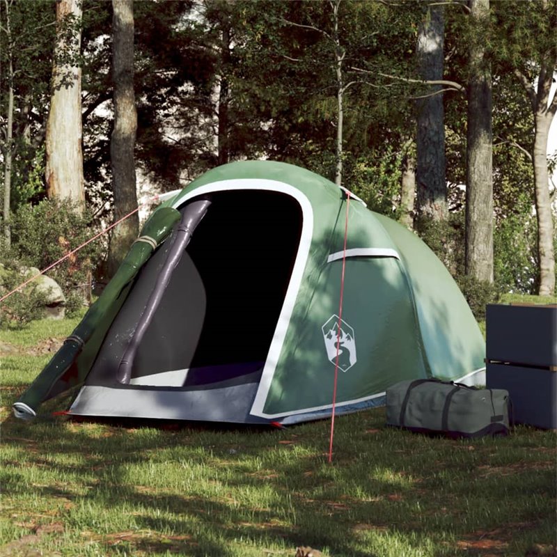 VidaXL Tente de camping tunnel 2 personnes vert imperméable