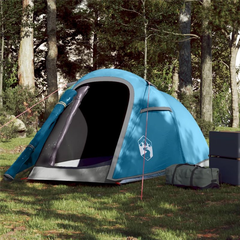 VidaXL Tente de camping tunnel 2 personnes bleu imperméable