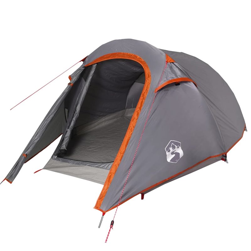 Image secondaire de VidaXL Tente de camping tunnel 2 personnes gris et orange imperméable